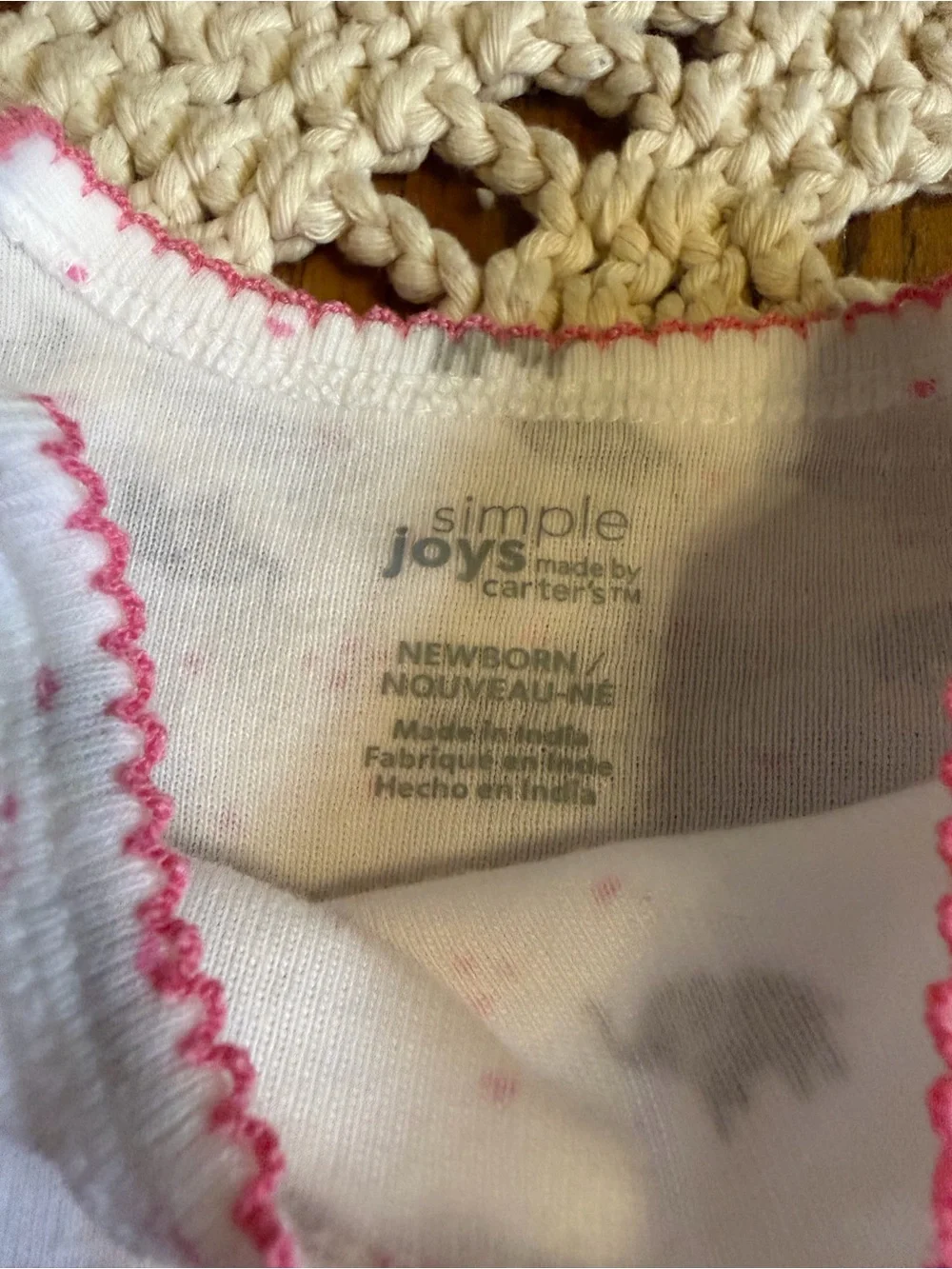 Carter’s Baby Girl Newborn Sleep Gowns Lot of 3 Pink Simple Joys NB